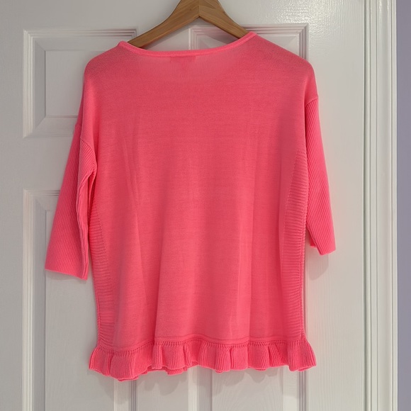 Like New - Lilly Pulitzer girls bright pink sweater - size 12/14 - Picture 7 of 9
